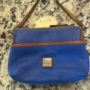 Dooney & Bourke Blue and Brown Leather Crossbody
